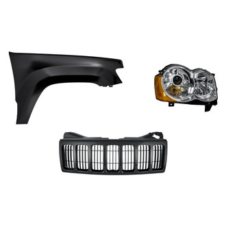 Replacement - 3-Piece Kit (Passenger Side Headlight, Grille, Front Passenger Side Fender) (Standard Line)