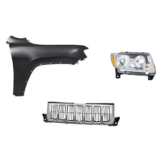 Replacement - 3-Piece Kit (Passenger Side Headlight, Grille, Front Passenger Side Fender) (Standard Line)