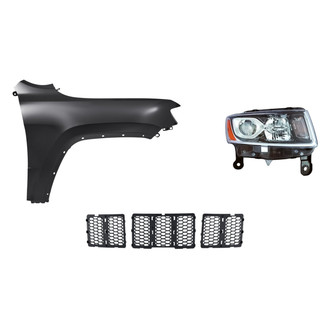 Replacement - 3-Piece Kit (Passenger Side Headlight, Grille Insert, Front Passenger Side Fender) (Standard Line)