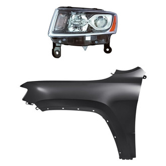 Replacement - 2-Piece Kit (Driver Side Headlight, Front Driver Side Fender) (Standard Line)