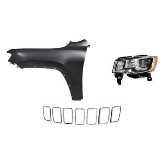 Replacement - 3-Piece Kit (Driver Side Headlight, Grille Molding, Front Driver Side Fender) (CAPA Certified)