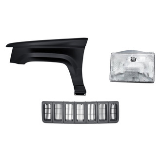 Replacement - 3-Piece Kit (Driver Side Headlight, Grille, Front Driver Side Fender) (Standard Line)