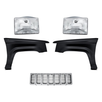 Replacement - 5-Piece Kit (Driver and Passenger Side Headlights, Grille, Driver and Passenger Side Fenders) (Standard Line)