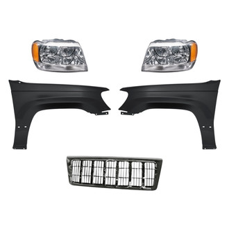 Replacement - 5-Piece Kit (Driver and Passenger Side Headlights, Grille, Driver and Passenger Side Fenders) (Standard Line)