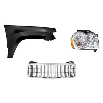 Replacement - 3-Piece Kit (Passenger Side Headlight, Grille, Front Passenger Side Fender) (Standard Line)