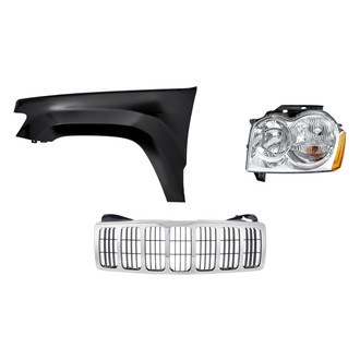 Replacement - 3-Piece Kit (Driver Side Headlight, Grille, Front Driver Side Fender) (Standard Line)