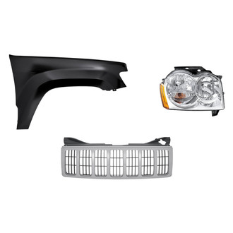 Replacement - 3-Piece Kit (Passenger Side Headlight, Grille, Front Passenger Side Fender) (CAPA Certified)