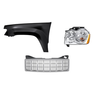 Replacement - 3-Piece Kit (Driver Side Headlight, Grille, Front Driver Side Fender) (CAPA Certified)