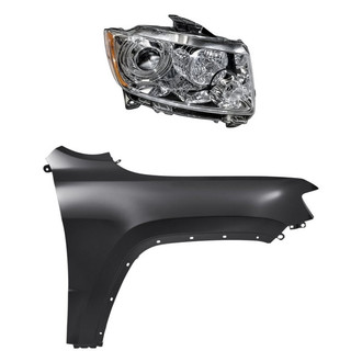 Replacement - 2-Piece Kit (Passenger Side Headlight, Front Passenger Side Fender)