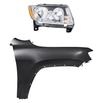 Replacement - 2-Piece Kit (Passenger Side Headlight, Front Passenger Side Fender) (Standard Line)