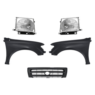 Replacement - 5-Piece Kit (Driver and Passenger Side Headlights, Grille, Driver and Passenger Side Fenders) (Standard Line)