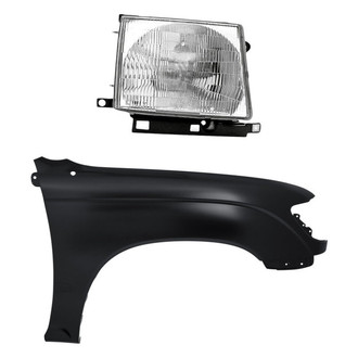 Replacement - 2-Piece Kit (Passenger Side Headlight, Front Passenger Side Fender) (CAPA Certified)