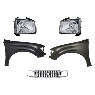 Replacement - 5-Piece Kit (Driver and Passenger Side Headlights, Grille, Driver and Passenger Side Fenders) (Standard Line)