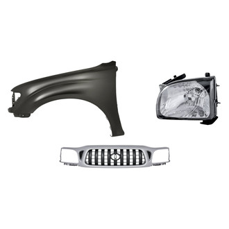 Replacement - 3-Piece Kit (Driver Side Headlight, Grille, Front Driver Side Fender) (Standard Line)