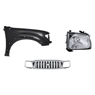 Replacement - 3-Piece Kit (Passenger Side Headlight, Grille, Front Passenger Side Fender) (Standard Line)