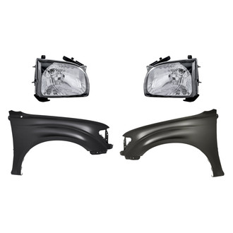 Replacement - 4-Piece Kit (Driver and Passenger Side Headlights, Driver and Passenger Side Fenders) (CAPA Certified)