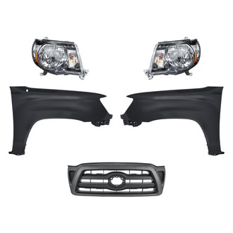 Replacement - 5-Piece Kit (Driver and Passenger Side Headlights, Grille, Driver and Passenger Side Fenders) (Standard Line)