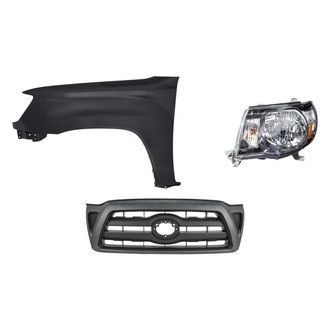 Replacement - 3-Piece Kit (Driver Side Headlight, Grille, Front Driver Side Fender) (Standard Line)