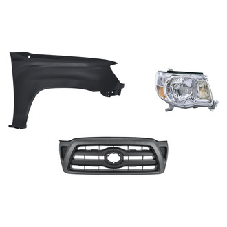 Replacement - 3-Piece Kit (Passenger Side Headlight, Grille, Front Passenger Side Fender) (Standard Line)