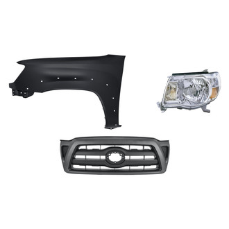 Replacement - 3-Piece Kit (Driver Side Headlight, Grille, Front Driver Side Fender) (Standard Line)