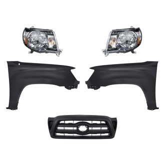 Replacement - 5-Piece Kit (Driver and Passenger Side Headlights, Grille, Driver and Passenger Side Fenders) (Standard Line)