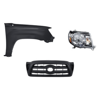 Replacement - 3-Piece Kit (Passenger Side Headlight, Grille, Front Passenger Side Fender) (Standard Line)