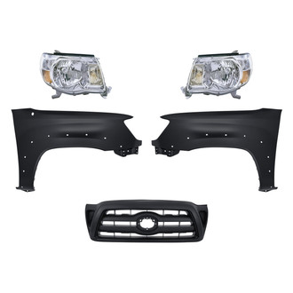 Replacement - 5-Piece Kit (Driver and Passenger Side Headlights, Grille, Driver and Passenger Side Fenders) (Standard Line)