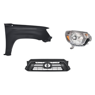 Replacement - 3-Piece Kit (Passenger Side Headlight, Grille, Front Passenger Side Fender) (Standard Line)
