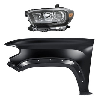 Replacement - 2-Piece Kit (Driver Side Headlight, Front Driver Side Fender) (CAPA Certified)