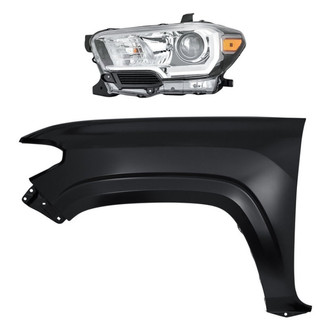 Replacement - 2-Piece Kit (Driver Side Headlight, Front Driver Side Fender) (CAPA Certified)