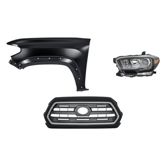 Replacement - 3-Piece Kit (Driver Side Headlight, Grille, Front Driver Side Fender) (Standard Line)