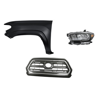 Replacement - 3-Piece Kit (Driver Side Headlight, Grille, Front Driver Side Fender) (Standard Line)