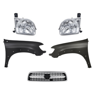 Replacement - 5-Piece Kit (Driver and Passenger Side Headlights, Grille, Driver and Passenger Side Fenders) (Standard Line)