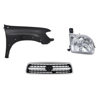 Replacement - 3-Piece Kit (Passenger Side Headlight, Grille, Front Passenger Side Fender) (Standard Line)