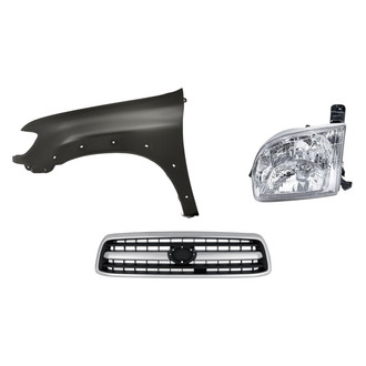 Replacement - 3-Piece Kit (Driver Side Headlight, Grille, Front Driver Side Fender) (Standard Line)