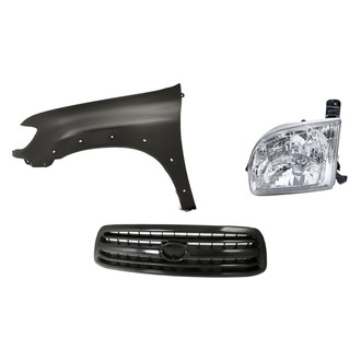 Replacement - 3-Piece Kit (Driver Side Headlight, Grille, Front Driver Side Fender) (Standard Line)