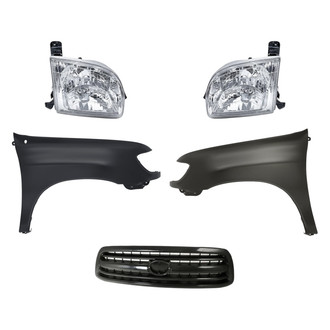 Replacement - 5-Piece Kit (Driver and Passenger Side Headlights, Grille, Driver and Passenger Side Fenders) (Standard Line)