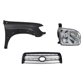 Replacement - 3-Piece Kit (Passenger Side Headlight, Grille, Front Passenger Side Fender) (Standard Line)