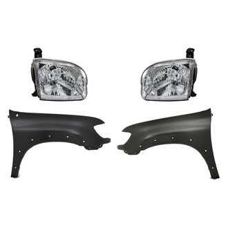 Replacement - 4-Piece Kit (Driver and Passenger Side Headlights, Driver and Passenger Side Fenders) (Standard Line)