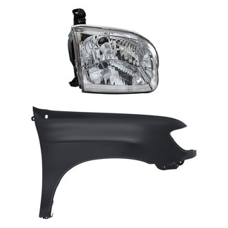 Replacement - 2-Piece Kit (Passenger Side Headlight, Front Passenger Side Fender) (CAPA Certified)