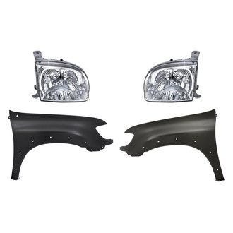 Replacement - 4-Piece Kit (Driver and Passenger Side Headlights, Driver and Passenger Side Fenders) (Standard Line)