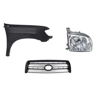 Replacement - 3-Piece Kit (Passenger Side Headlight, Grille, Front Passenger Side Fender) (Standard Line)