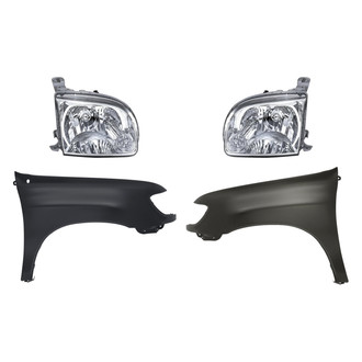 Replacement - 4-Piece Kit (Driver and Passenger Side Headlights, Driver and Passenger Side Fenders) (Standard Line)
