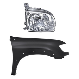 Replacement - 2-Piece Kit (Passenger Side Headlight, Front Passenger Side Fender) (CAPA Certified)