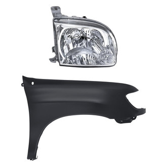 Replacement - 2-Piece Kit (Passenger Side Headlight, Front Passenger Side Fender) (CAPA Certified)