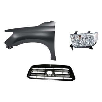 Replacement - 3-Piece Kit (Driver Side Headlight, Grille, Front Driver Side Fender) (Standard Line)