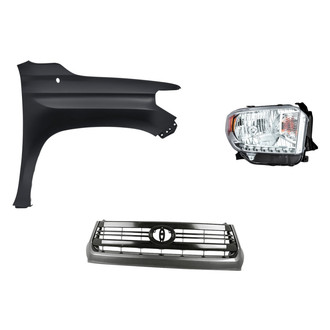 Replacement - 3-Piece Kit (Passenger Side Headlight, Grille, Front Passenger Side Fender) (Standard Line)