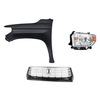 Replacement - 3-Piece Kit (Driver Side Headlight, Grille, Front Driver Side Fender) (CAPA Certified)