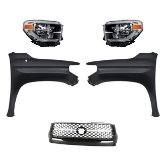 Replacement - 5-Piece Kit (Driver and Passenger Side Headlights, Grille, Driver and Passenger Side Fenders) (Standard Line)