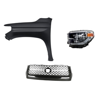 Replacement - 3-Piece Kit (Driver Side Headlight, Grille, Front Driver Side Fender) (Standard Line)